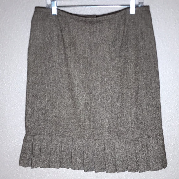 Sigrid Olsen Brown Wool Blend Skirt w Pleats D - Picture 2 of 9